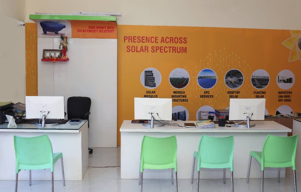 Ivaan Solar Energy office with solar spectrum services display